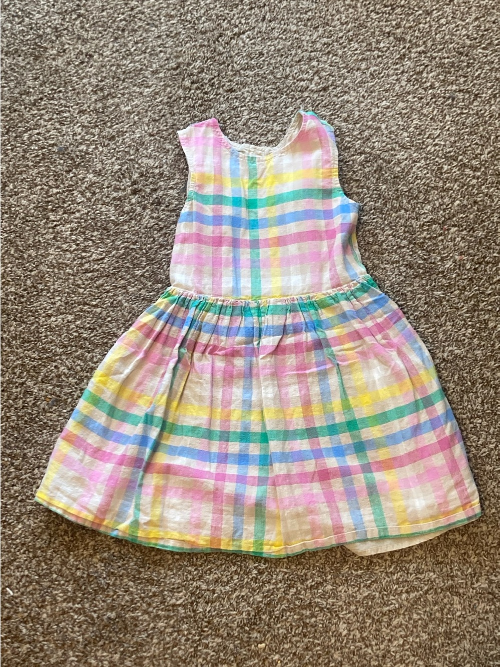 GAP Pastel Multi-Color Plaid Sleeveless Dress
